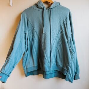 Easel Blue Boho Slouchy Lightweight Hoodie Relaxed Pullover Women’s Large